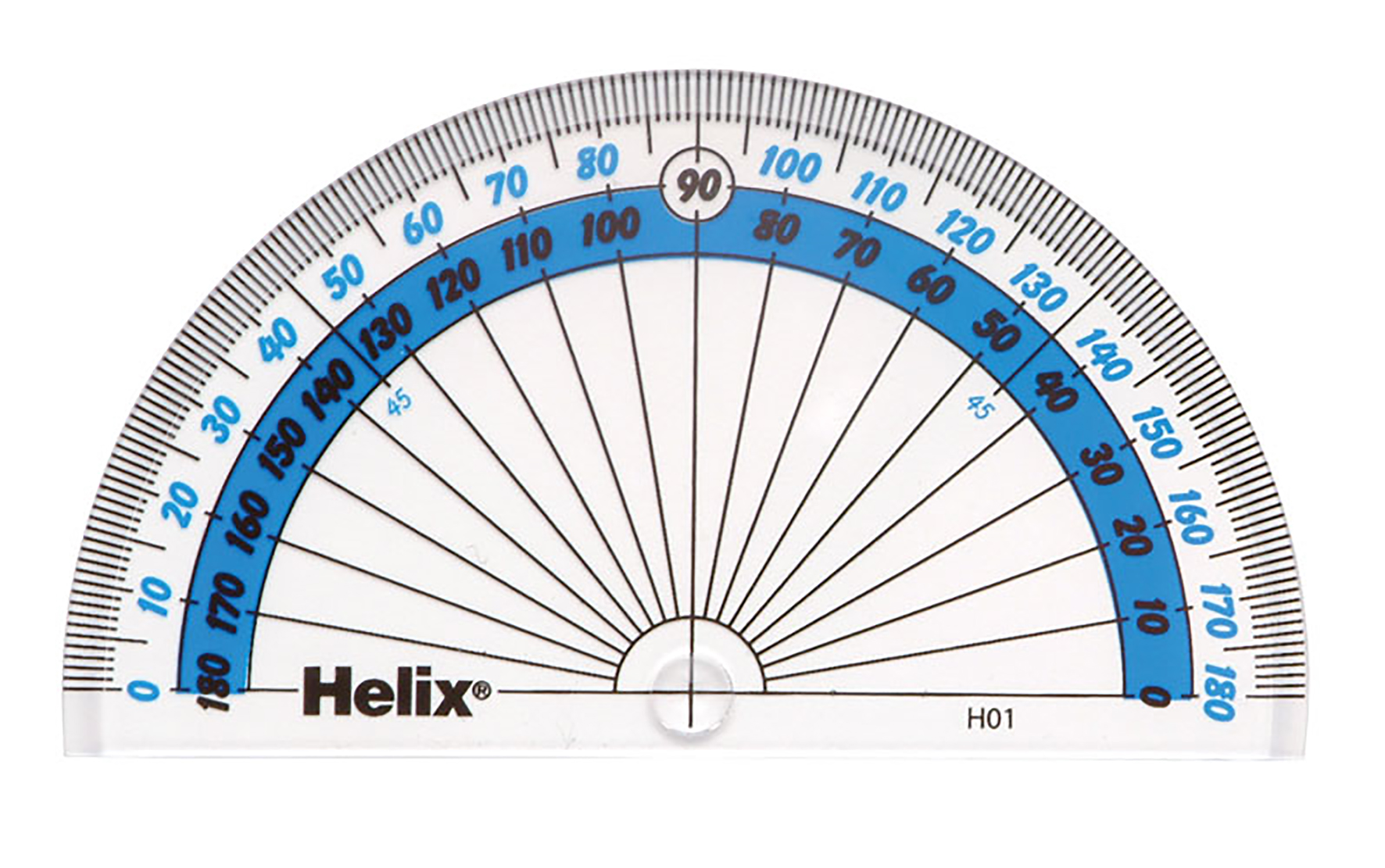 Two Coloured Semi-Circular Protractor